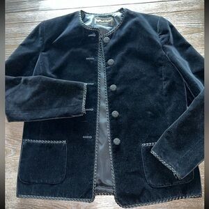 Vintage Highland Queen Black‎ Velvet Cropped Blazer Women’s Size 8